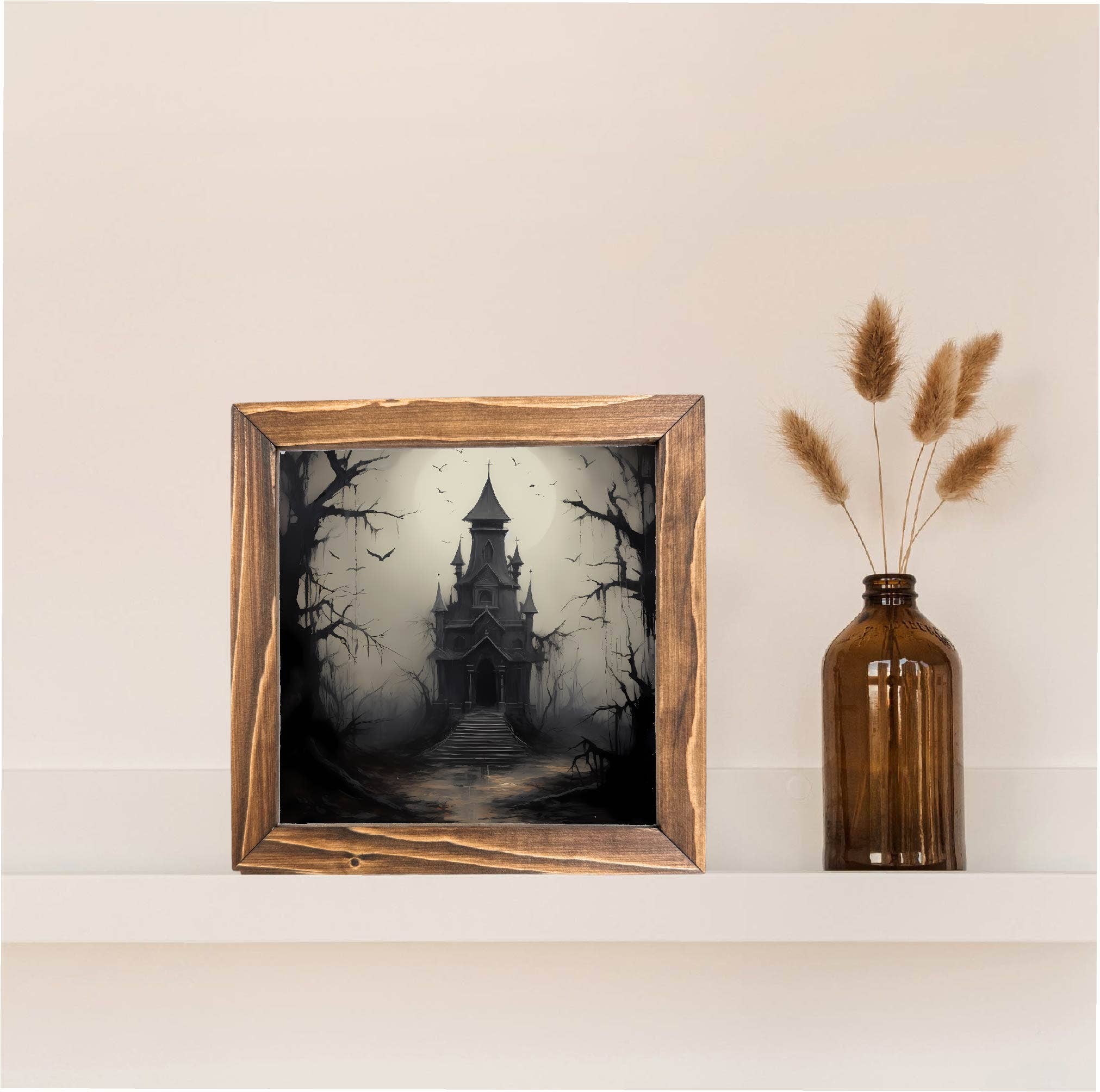 Teele and Co. - Wholesale Sign - Halloween Haunted House Framed Wall Decor 1