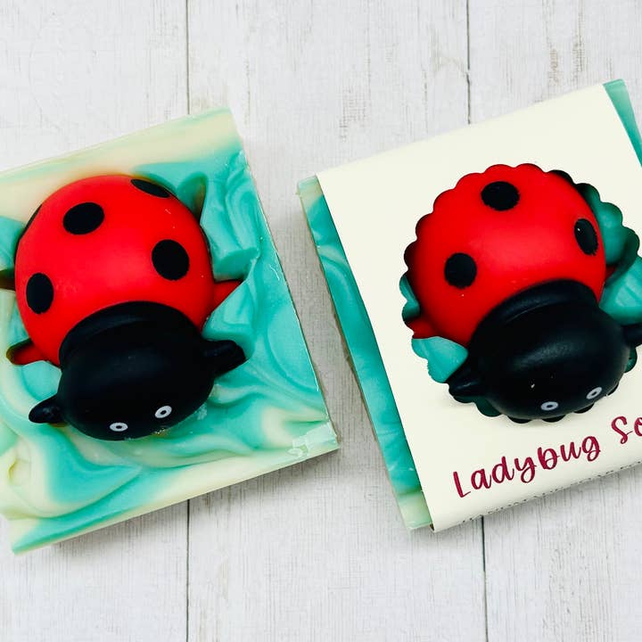 SARATOGA NATURAL BODY CARE LLC - Wholesale Bar Soap - Ladybug Handmade Soap Bar for Kids VEGAN COLD PROCESS