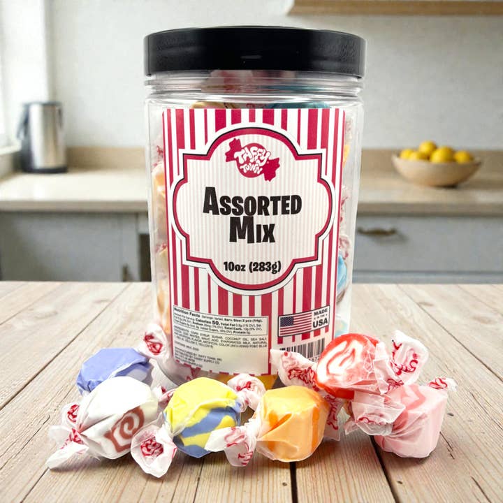 Pot Cadeau Taffy Town – Grand Mélange de Saveurs Assorties 10oz pour la vente par Candy Supply Co