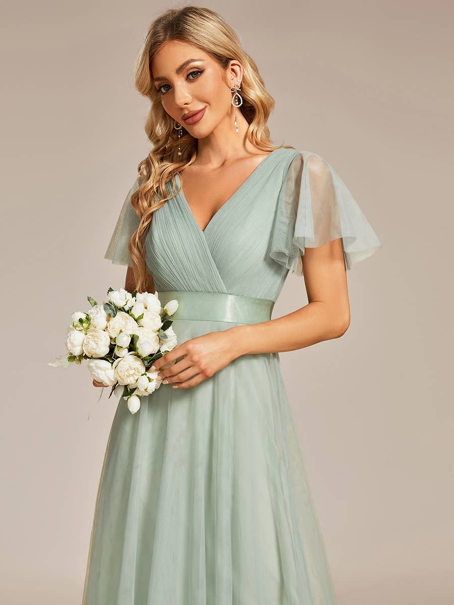 Ever-Pretty - Vente Robe de soirée – femme - Robe de demoiselle d'honneur trapèze à col en V21