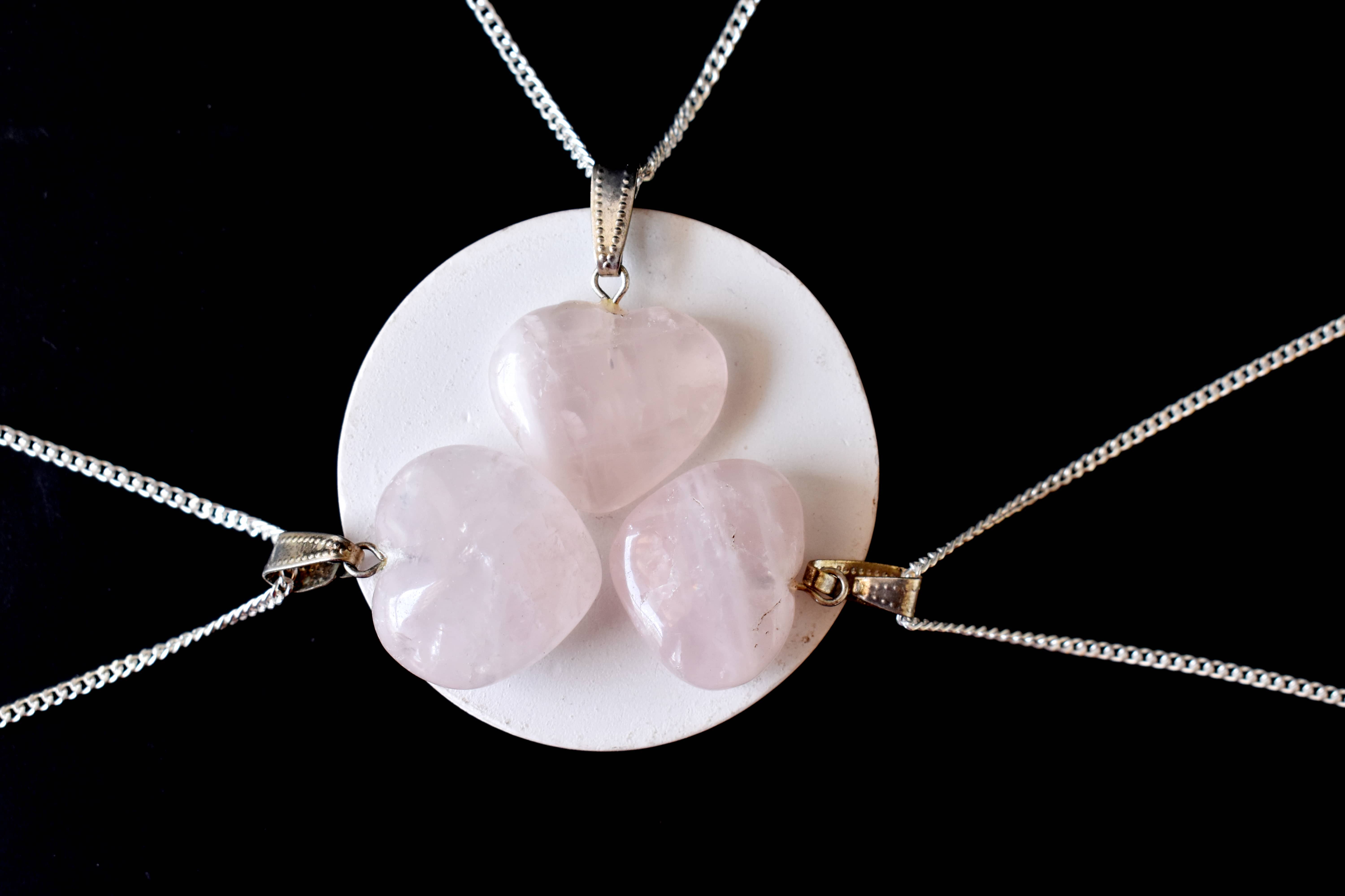 Soothing Crystals - Wholesale Pendant/Charm Necklace - Crystal Heart Pendant | Rose Quartz | Healing Stone Jewelry3