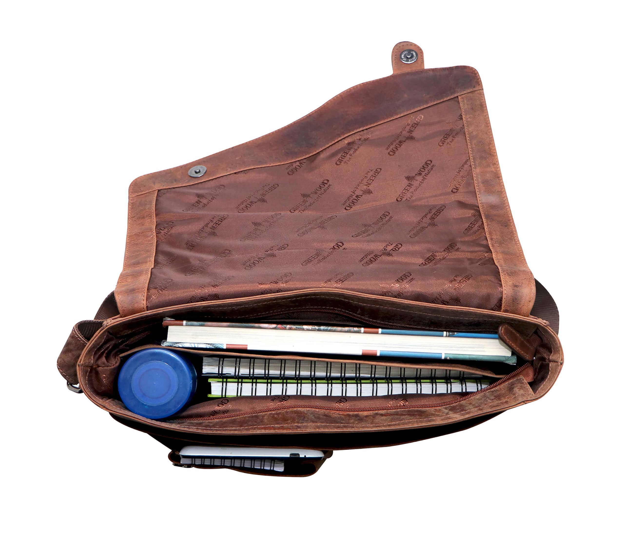 Greenwood – wholesale Kurirväska – Unisex – Greenwood Dexter läderväska för män och kvinnor, passar 14-tums laptop10