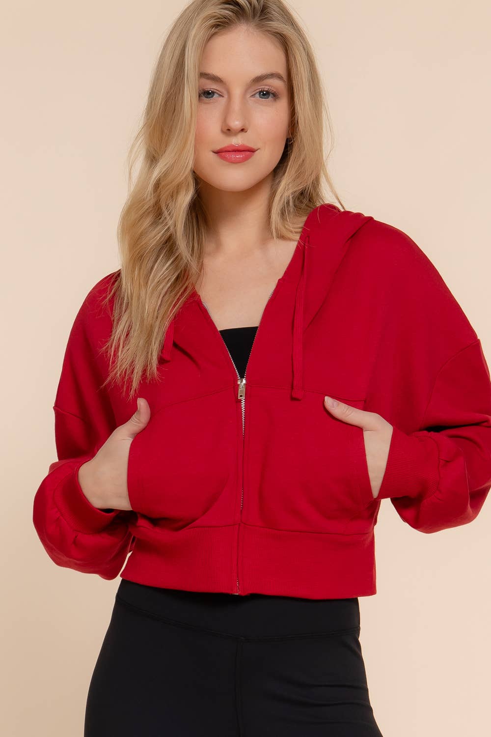 Active Basic | Active USA - Vente Sweat à capuche – femme - Veste à capuche zippée manches longues en French Terry34