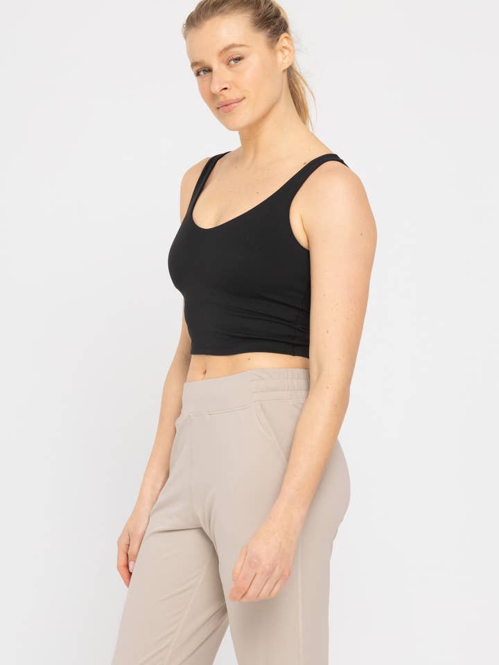 Mono B - Wholesale Sports Bra - Women's - GREEN - Contour Seam Longline Sports Bra