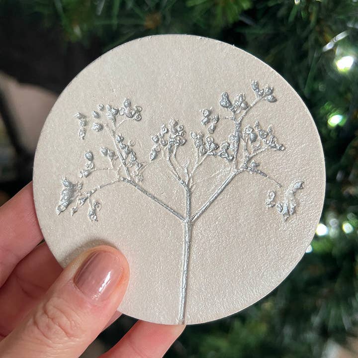 Silver Wild Flower Ceramic Coasters - LIMITED EDITION for wholesale by Juliet Reeves Designs