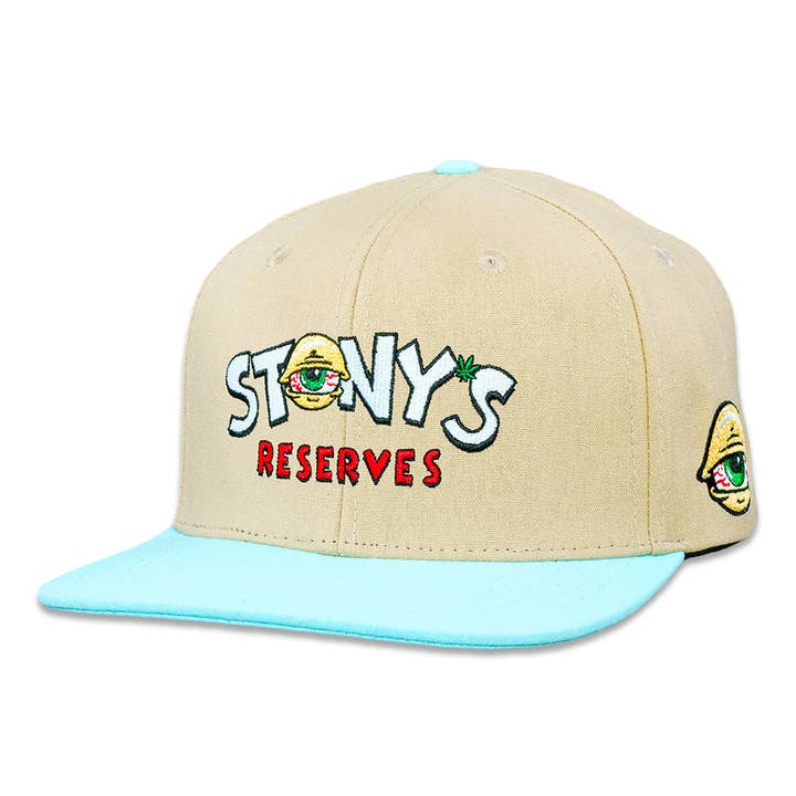 Stonys Reserves Biege Snapback Hat for wholesale by Grassroots California
