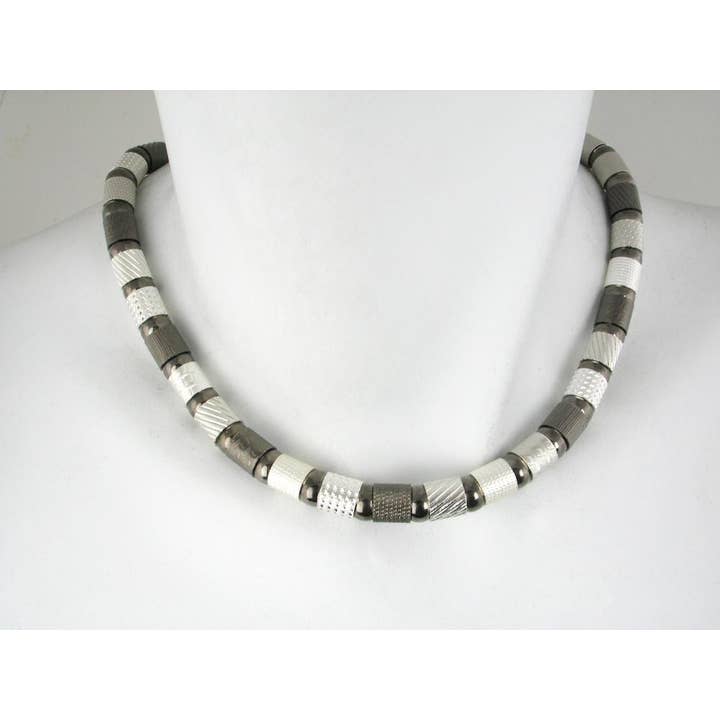 Textured Tube & Ball Necklace for wholesale by Erica Zap Designs