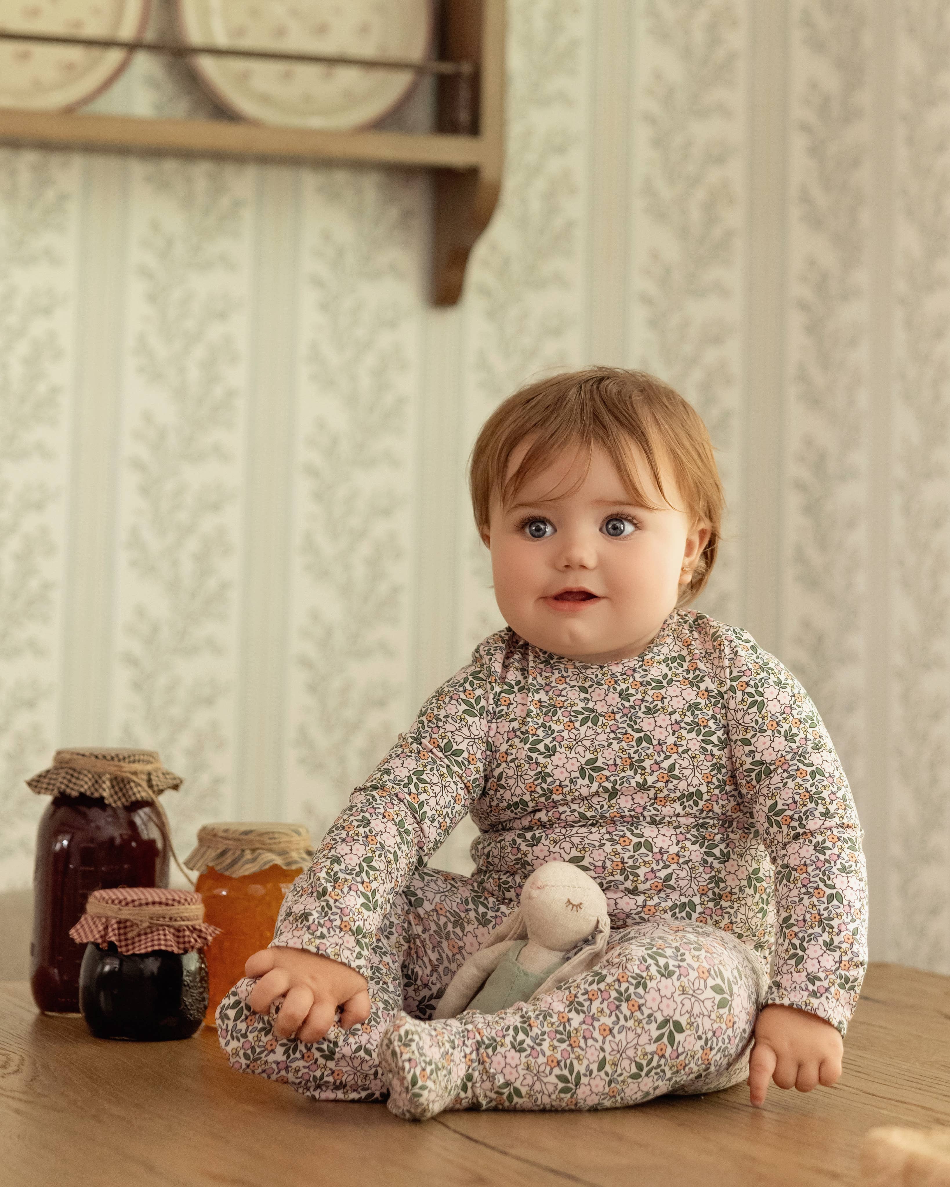 Pink Multi Kaleidoscope Bouquet Footie for wholesale on Faire2