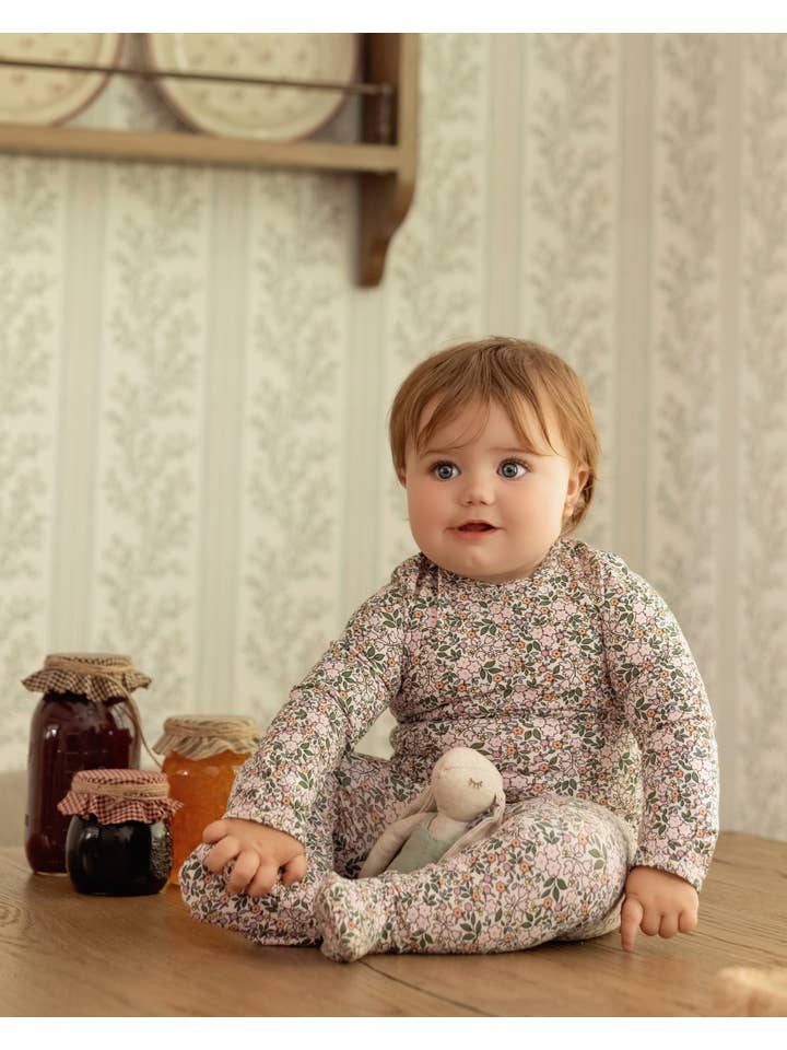 Pink Multi Kaleidoscope Bouquet Footie for wholesale on Faire2