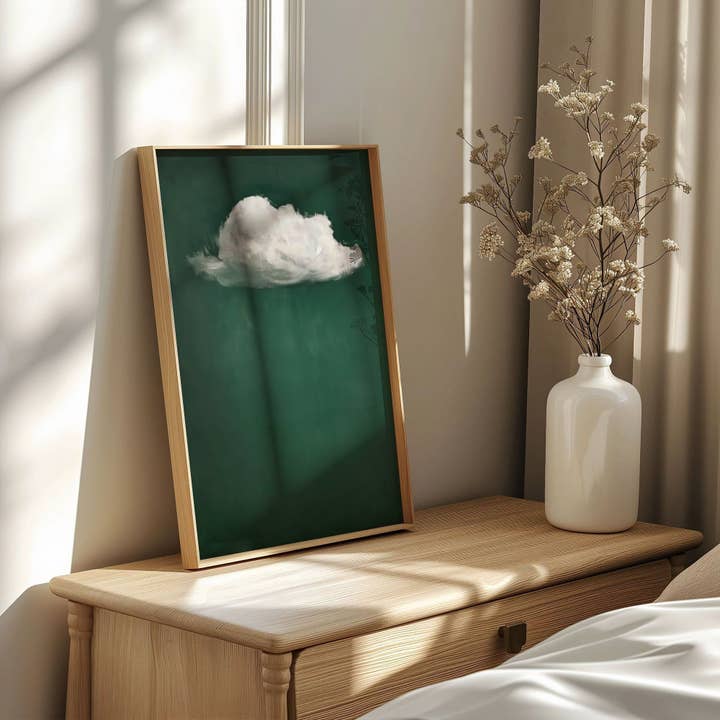 Plumnearly Prints - Wholesale Art Print - Emerald Green Cloud Oil Painting Fine Art Print Poster 61