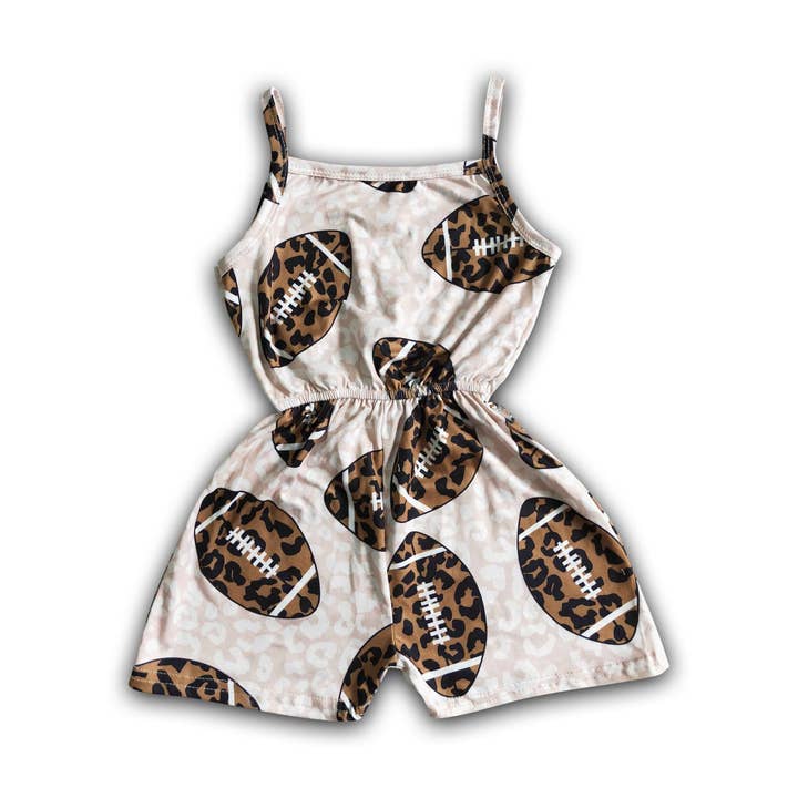 Yawoo Garments - Wholesale Jumpsuit - Kids - Leopard football sleeveless jumper girls jumpsuit