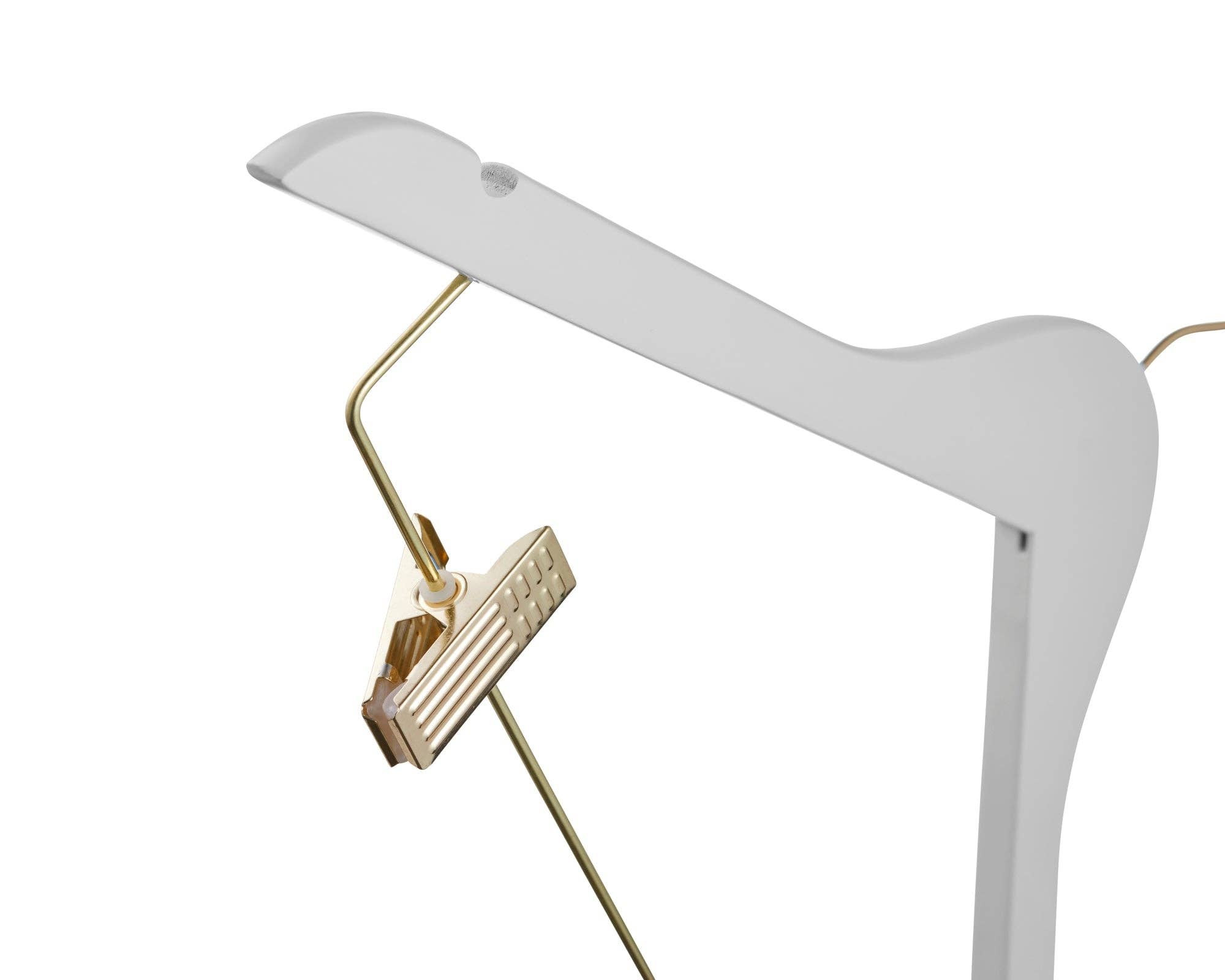 DEILSY – Cabides por atacado – Cabides de Madeira Branca com Presilhas (4 Unidades por Embalagem)5