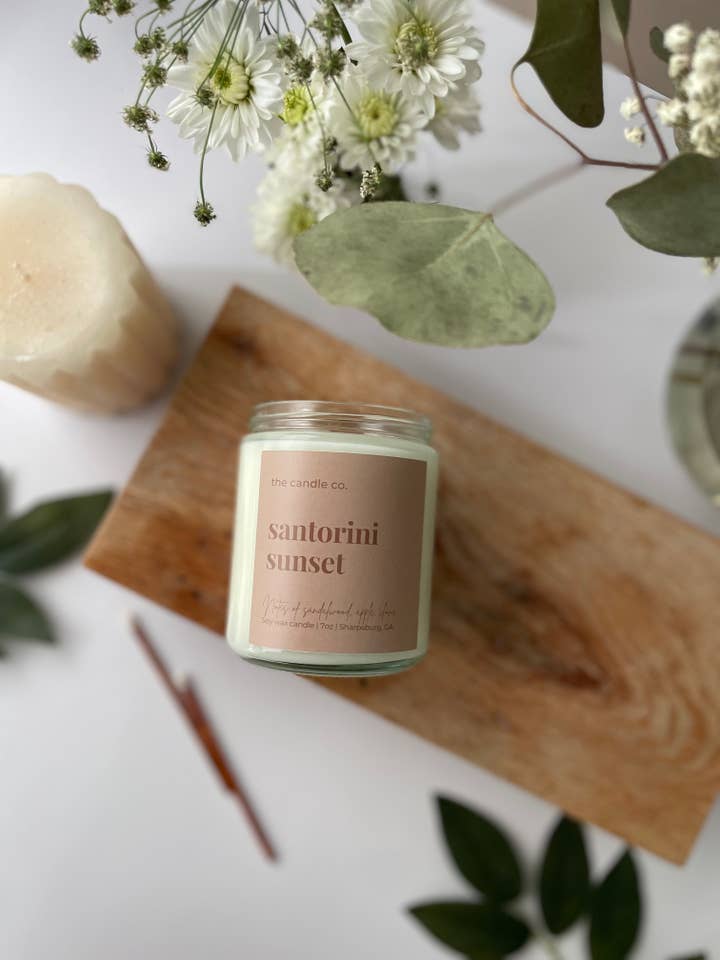 Santorini Sunset- 7oz. Vela de Soja em Frasco de Vidro por atacado de The Candle Collective