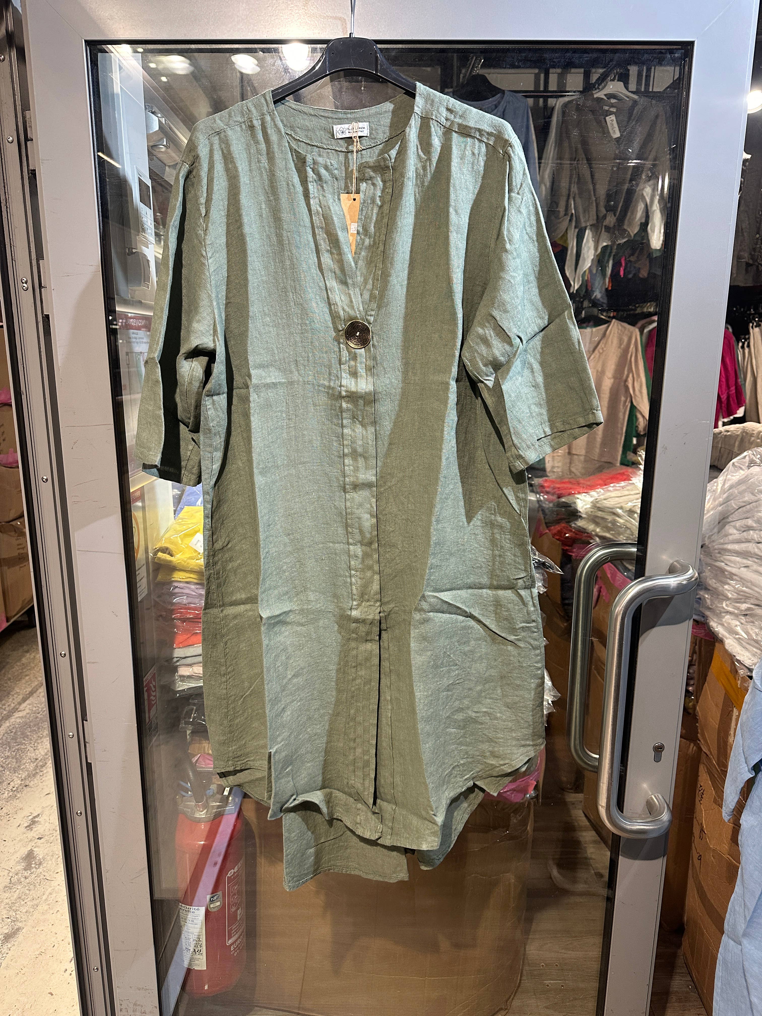 LÉA & LUC - Vente Robe – femme - Robes en 100% Lin avec un bouton REF. 554723