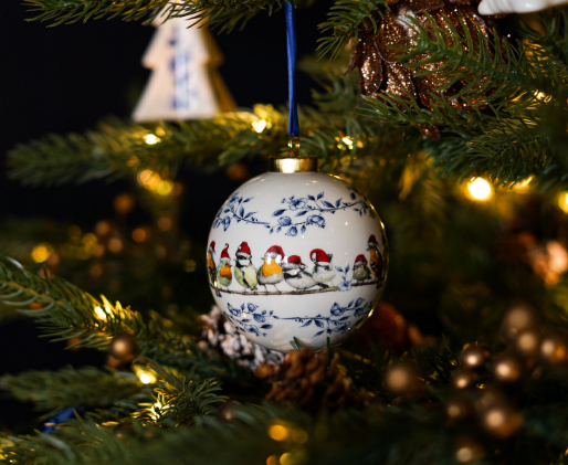 Heinen Delfts Blauw – Engroshandel Pynt – Julekugle Skovfugle Julehat1