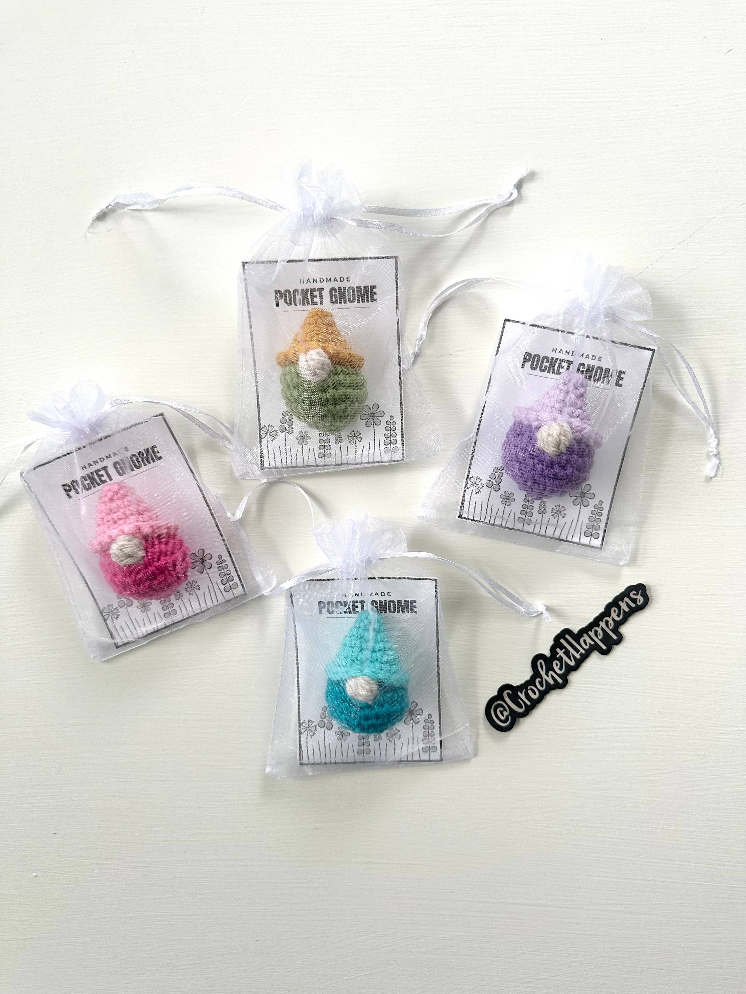 Crochet Happens - Wholesale Decorative Tabletop Object - Pocket Gnomes - Set of 4 - Made to Order0