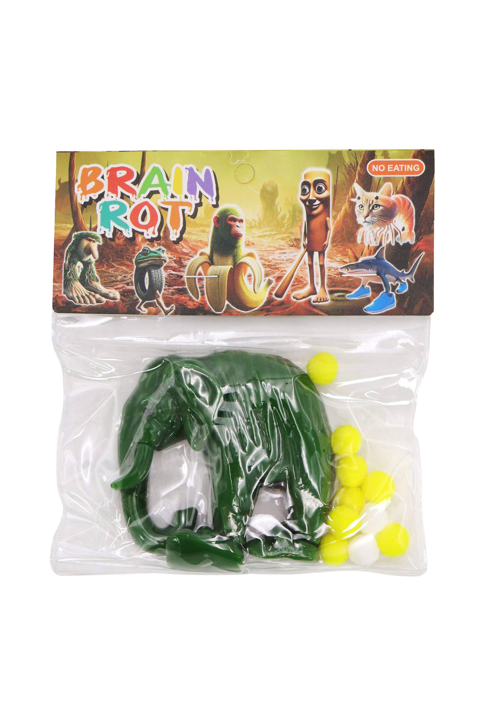 ASSORTED Brain Rot Memes Mochi Pom Pom Squishy Bag - 16 pcs for wholesale on Faire12