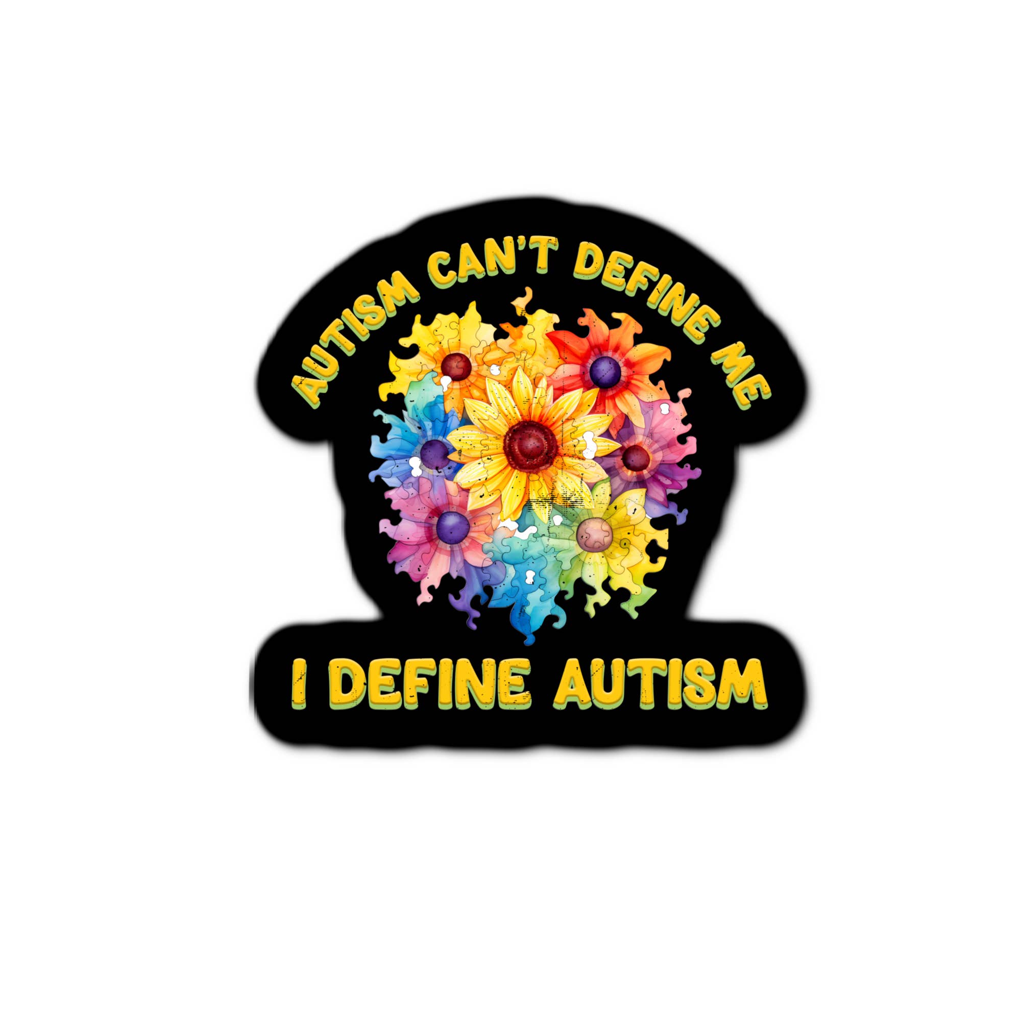 Stick-It Expressions - Wholesale Phone & Laptop Stickers - Autism Can't Define Me I Define Autism (Black)
