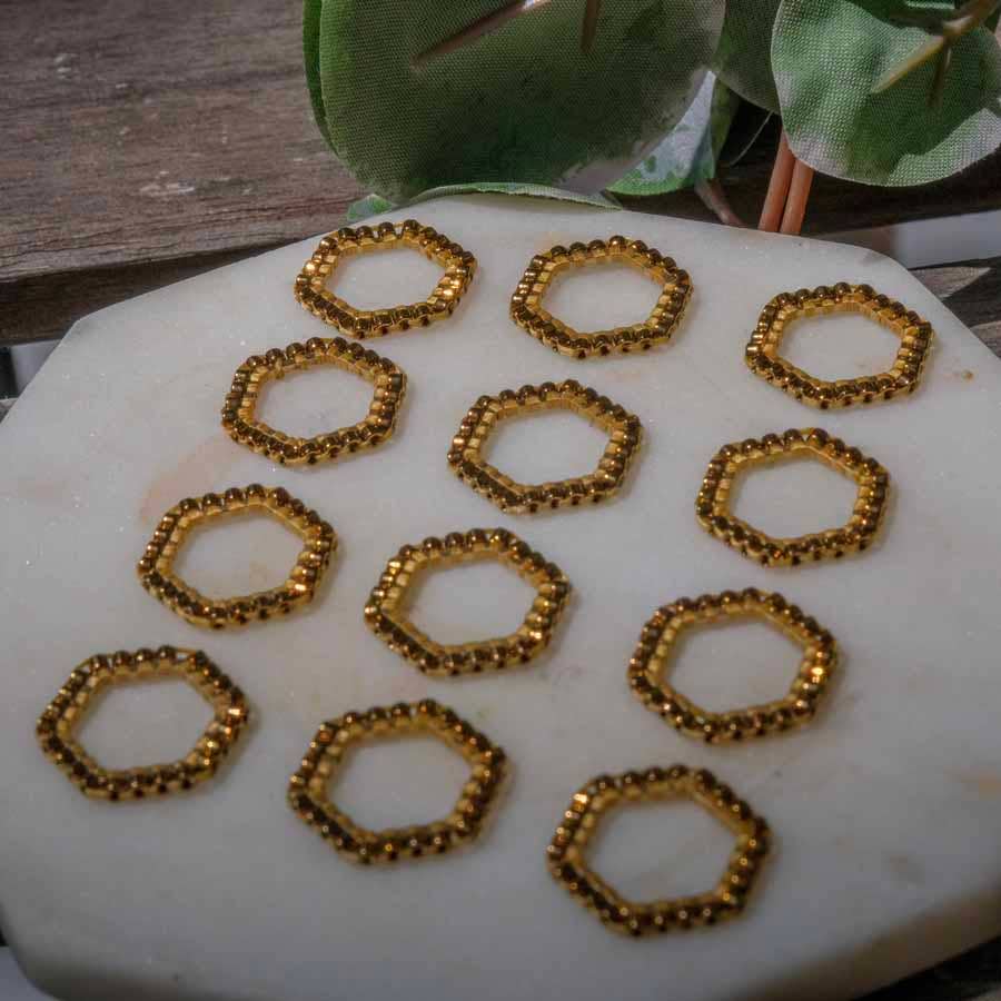 Thread and Maple - Vente Accessoire de tricot/crochet - Marqueurs de mailles en nid d'abeille avec perles7