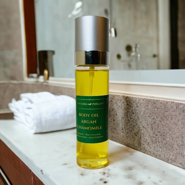 Body Oil Argan Chamomile Firming, Soothing, Rejuvenating for wholesale by Natasha Phillips Shop