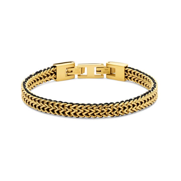 Frank 1967 Steel Bracelet Foxtail With Rope IPG Polished for wholesale by Frank 1967