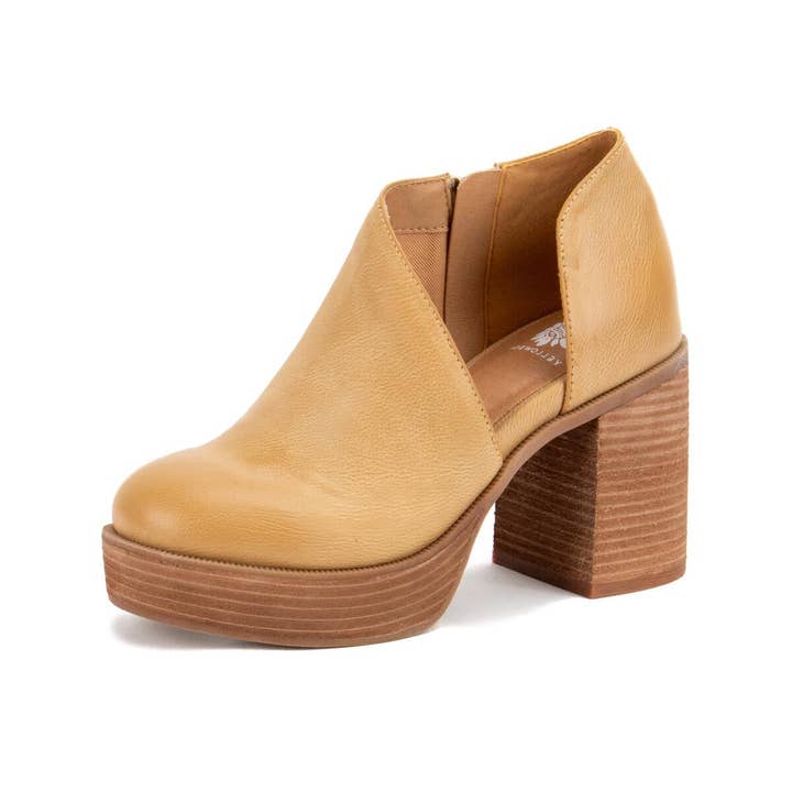 Mars Sky Shoes Wholesale - Wholesale Booties - Women's - Yellow Box LOREDO Block Heel Platform Side Cutout Booties