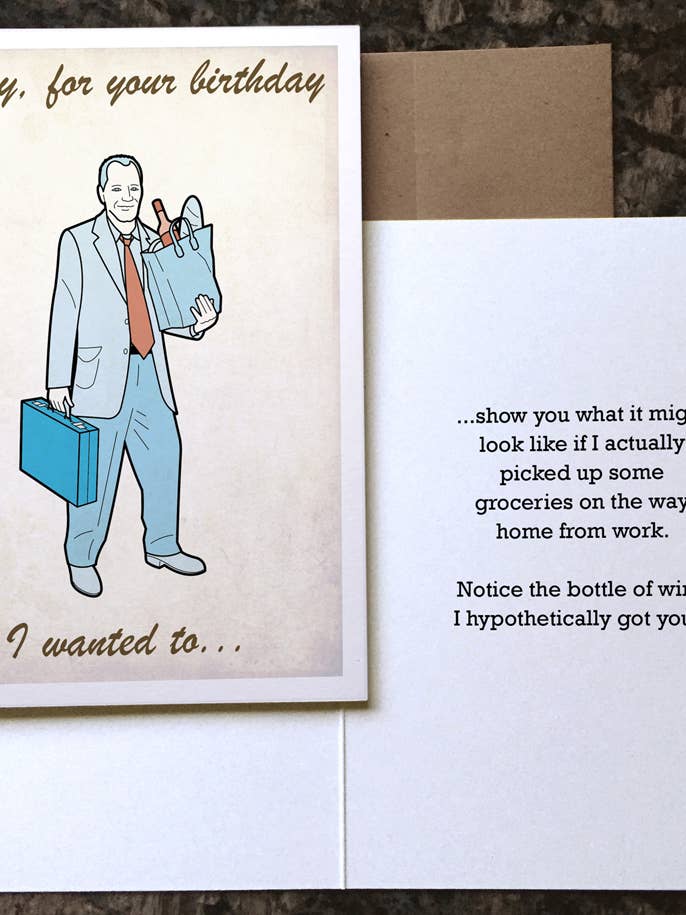 Sjovt Fødselsdagskort - Dagligvarer for engroshandel hos Colin Hayes Art