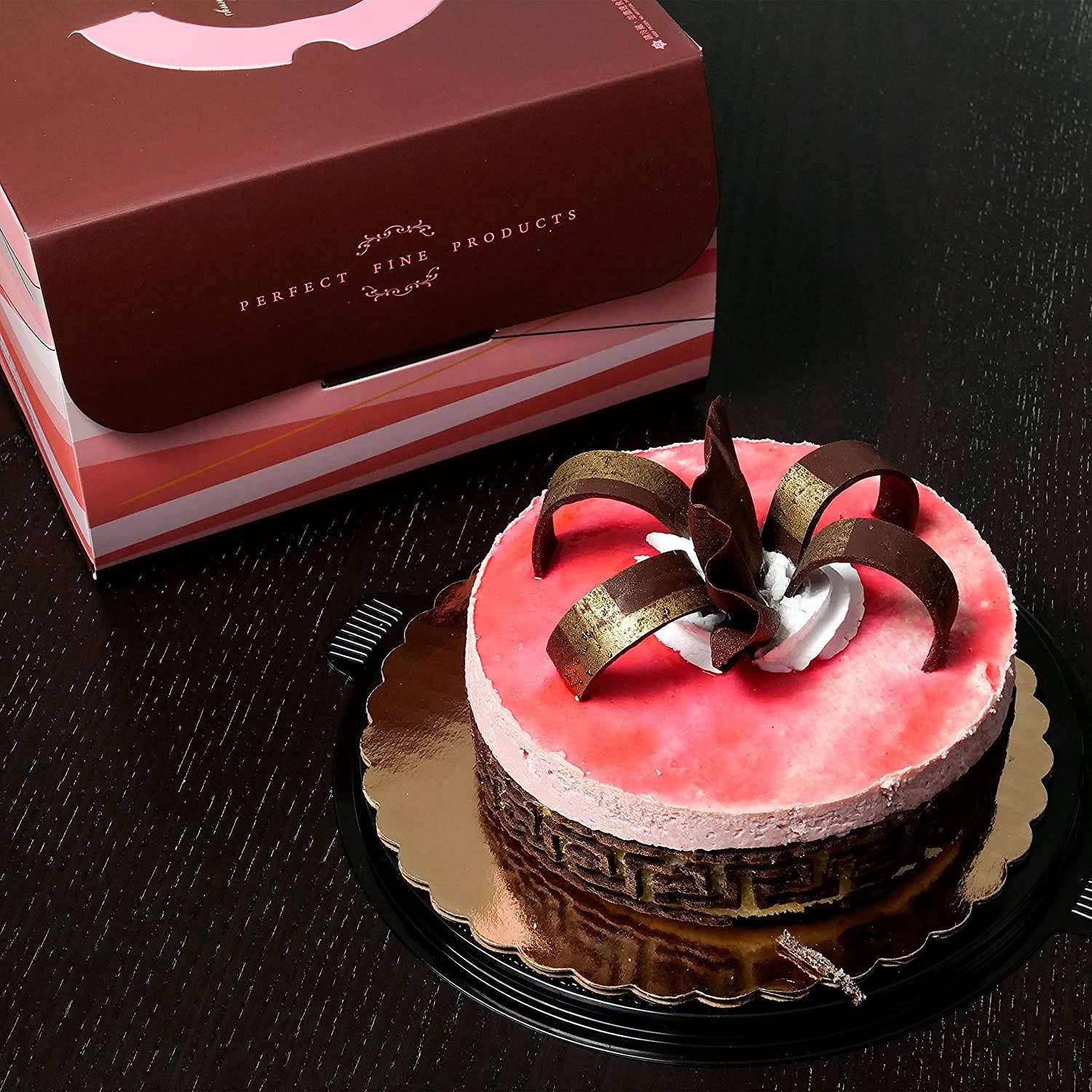 EcoQuality - Wholesale Cake Stand - Design Bakery Cake Boxes 10 x 10 x 5 Inch - Printed Kraft4