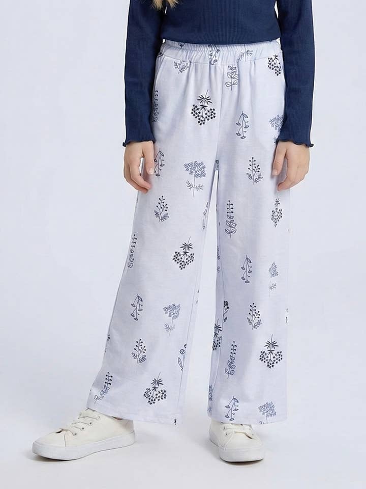 Linnen broek met print voor meisjes voor wholesale door MINI MIGNON PARIS