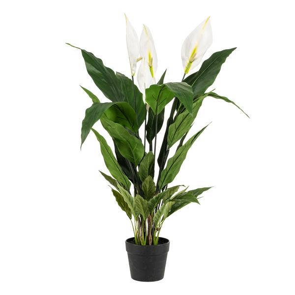 Spathiphyllum – Skedväxt – Konstgjord krukväxt – Underhållsfri – Ø90cm – Dekoration för vardagsrum, kontor & kök för wholesale av Oasis of Life