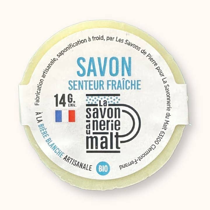 Savon individuel à la bière blanche artisanale Bio - 14 gr. pour la vente par La Savonnerie du Malt