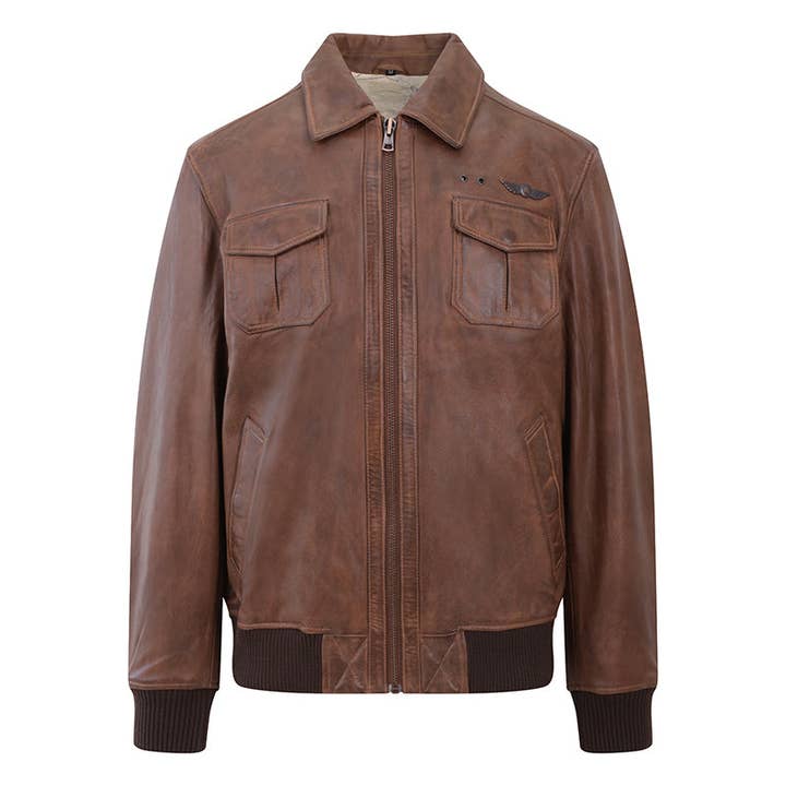 Veste en cuir Airborn Aviator pour homme — 6791 pour la vente par PRIMEHIDE
