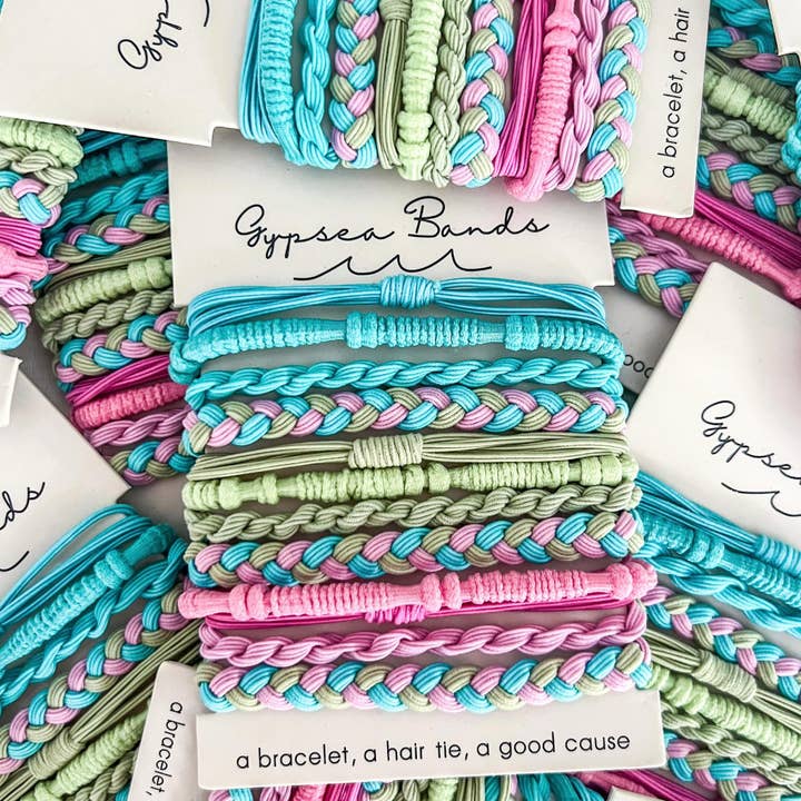 Maui Hair Tie Bracelets (Pre-pack of 10 cards) for wholesale by Gypsea Bands
