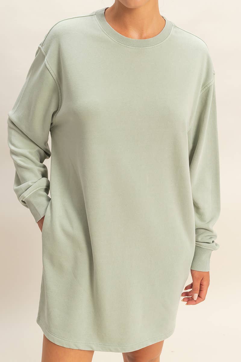 HYFVE – wholesale Dress – Women's – Mineral Washed Oversized Mini Sweatshirt Dress35