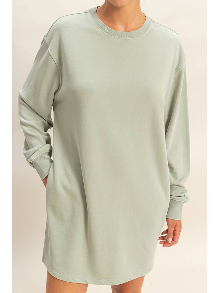 HYFVE – wholesale Dress – Women's – Mineral Washed Oversized Mini Sweatshirt Dress35