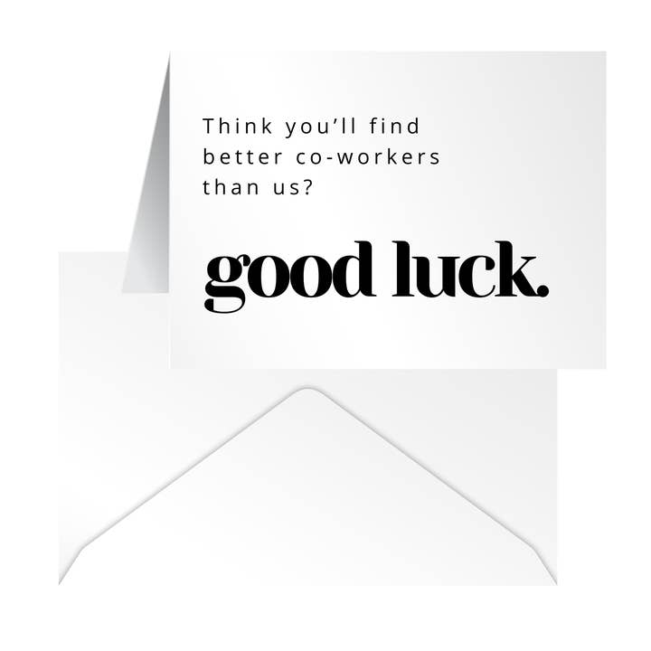 Nouvelle carte de travail - Bonne chance pour trouver de meilleurs collègues pour la vente par Argent Design Co