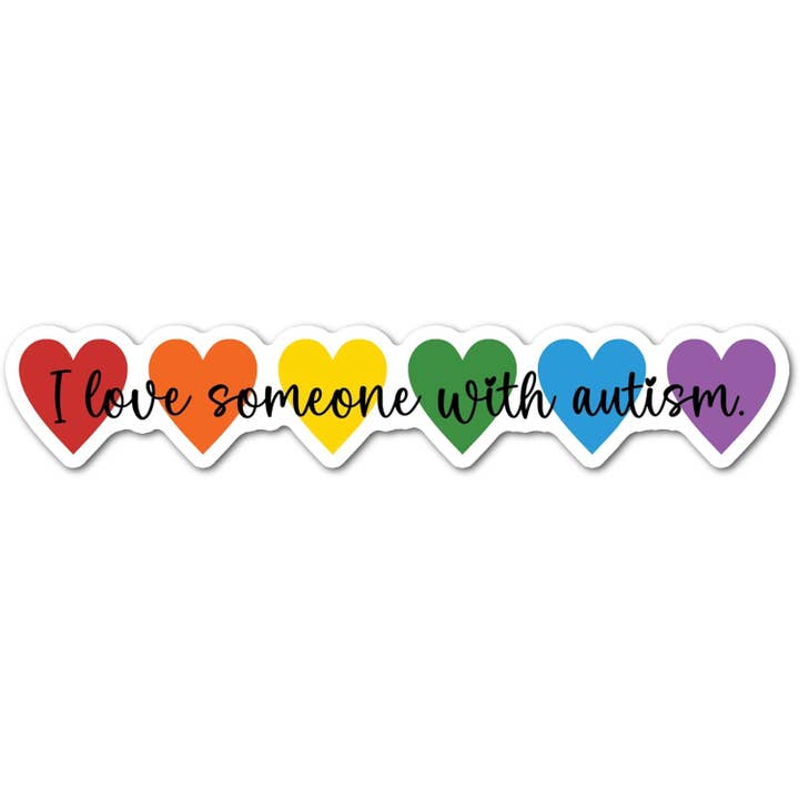 I Love Someone with Autism Heart Neurodiversity Sticker for wholesale by Chic Sticker Cafe