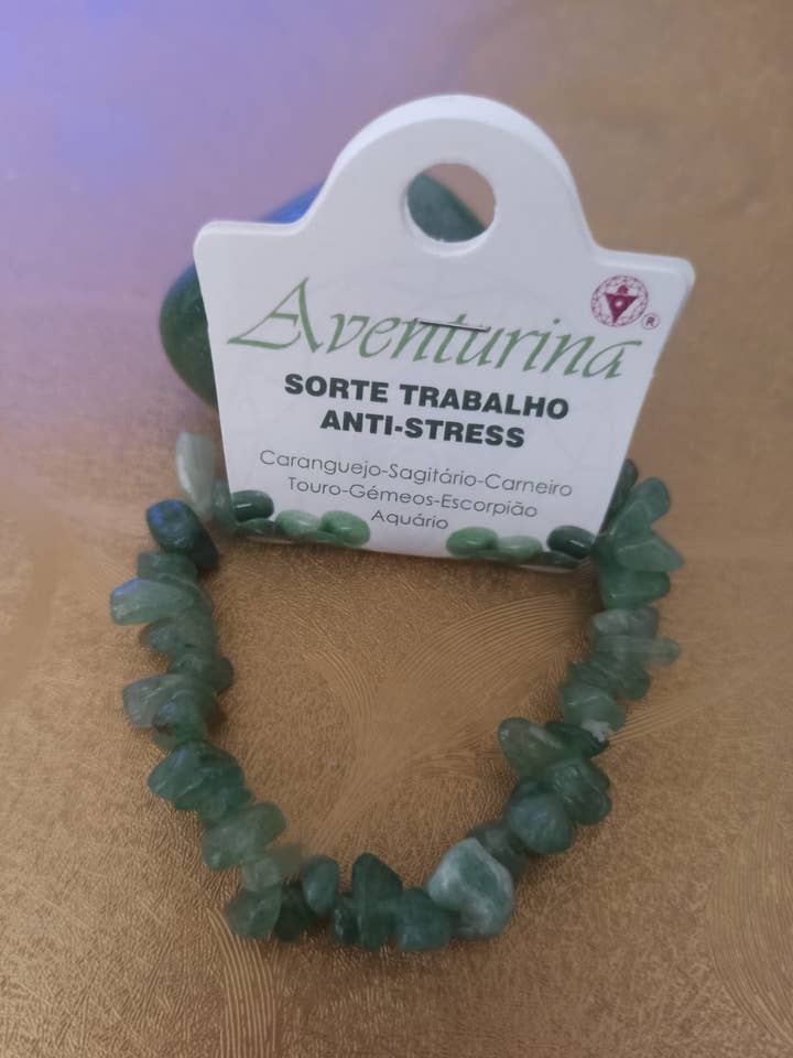 Aventurine chips bracelet for wholesale by Luz das Pedras Naturais