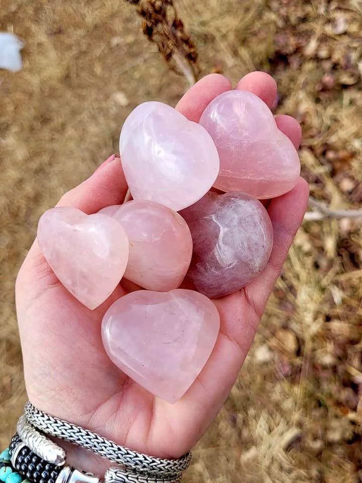 Rose Quartz Hearts Bulk for wholesale by ZARDENIA