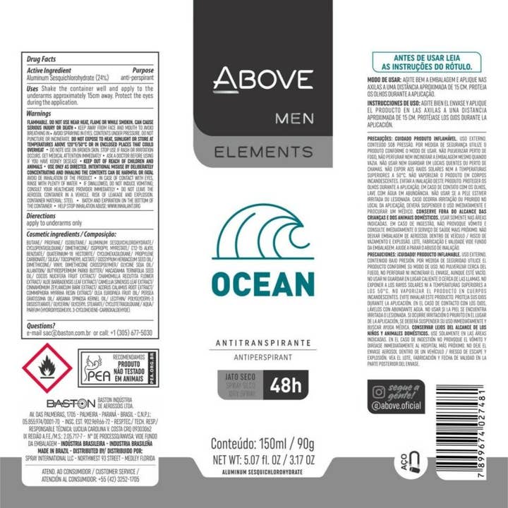 Above - Wholesale Deodorant - Men's - Above Men Elements Ocean Antiperspirant Deodorant