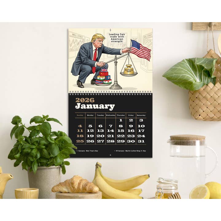 2026 Donald Trump Wall Calendar 45 47 MAGA Funny Political for wholesale by Vivtrek