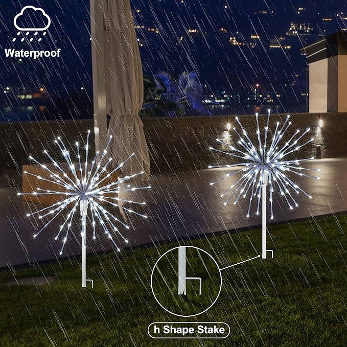 LIGHTSHARE - Wholesale Outdoor/Lawn Light - Starburst Light Lighted Ball LED Firework Lights White Twink15