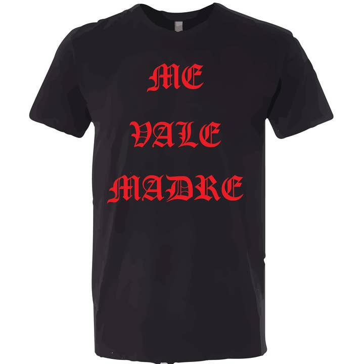 SUCIOWEAR OFFICIAL "ME VALE MADRE" Next Level Unisex Tee Red/Black for wholesale by suciowear