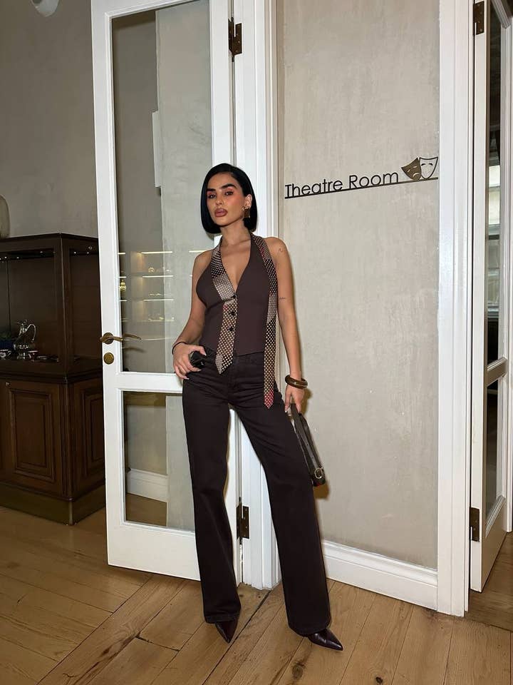 Women's New season brown palazzo pants Denim for wholesale by Shebelle