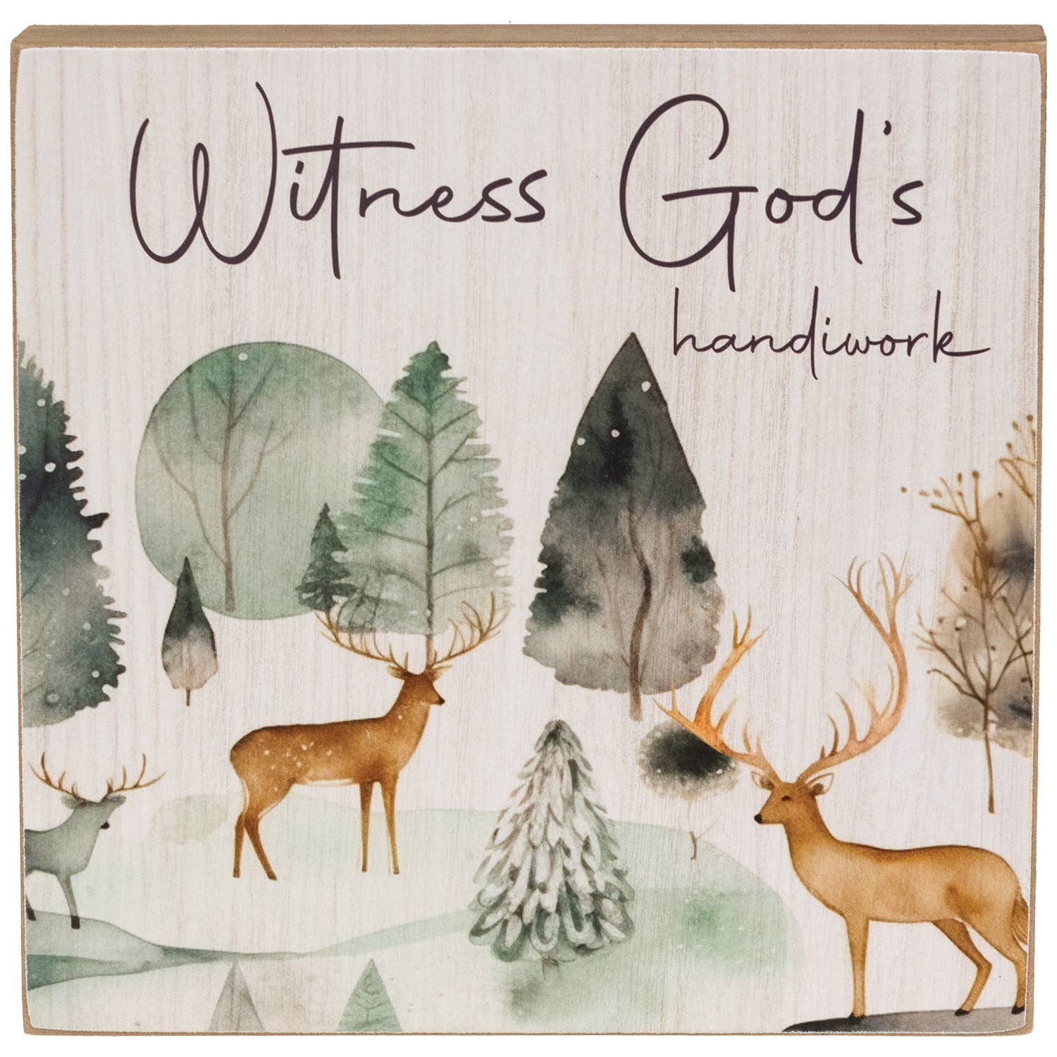 The Hearthside Collection - Wholesale Desk/Tabletop Sign - Woodland Faith Box Sign - 3 Asstd. Order After Show2