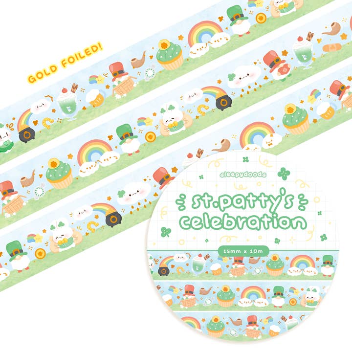 St. Patrick's Day Gold Foil Washi for wholesale by sleepydoods