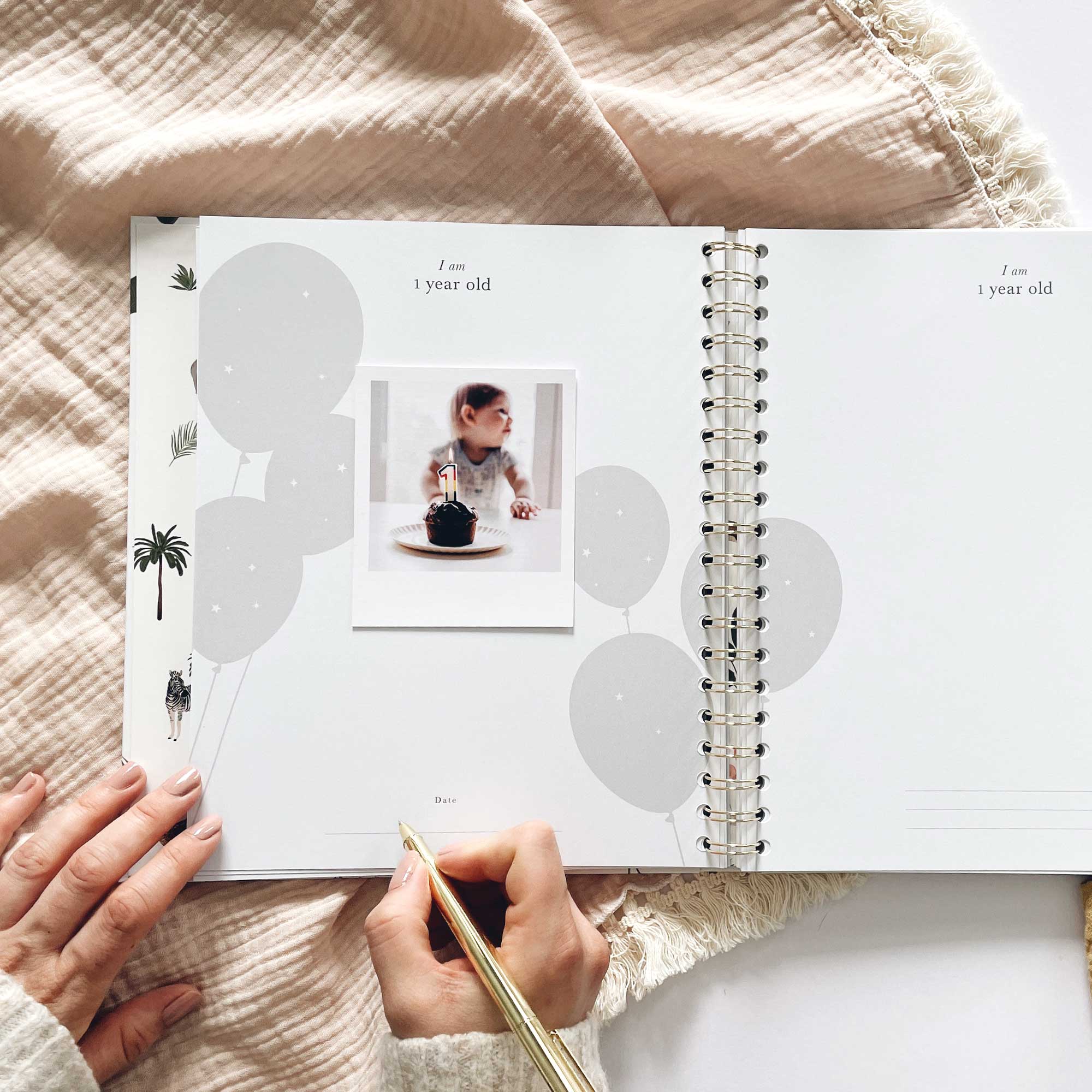 Blush And Gold – wholesale Memory book – Child & baby – My Baby Book (Jungle)  luxury gift for new parents + box12