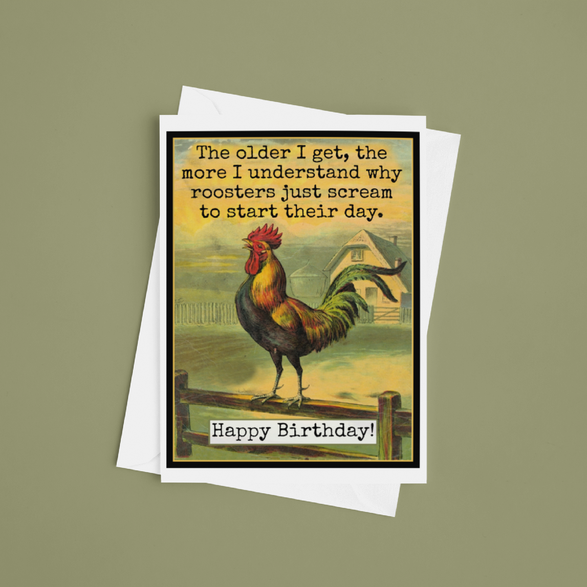 Cheerful Whimsies - Wholesale Birthday Card - Birthday Card. I Understand Why Roosters Just Scream...3