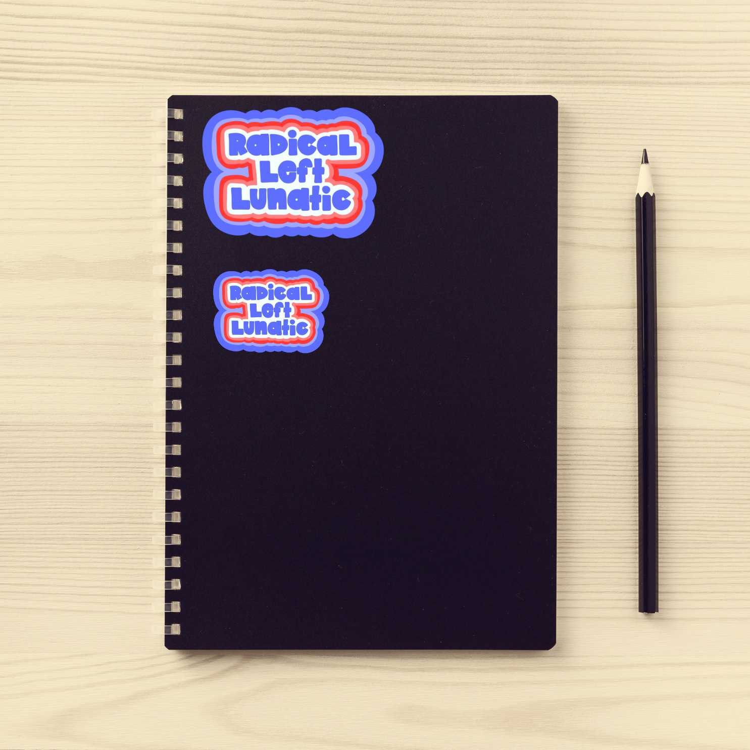 Atomic Cactus Stickers - Wholesale Sticker - Radical Left Lunatic Sticker | 2 Sizes Vinyl Sticker | Hand-Drawn | Red White & Blue | Ironic Political Humor | Progressive Sticker3