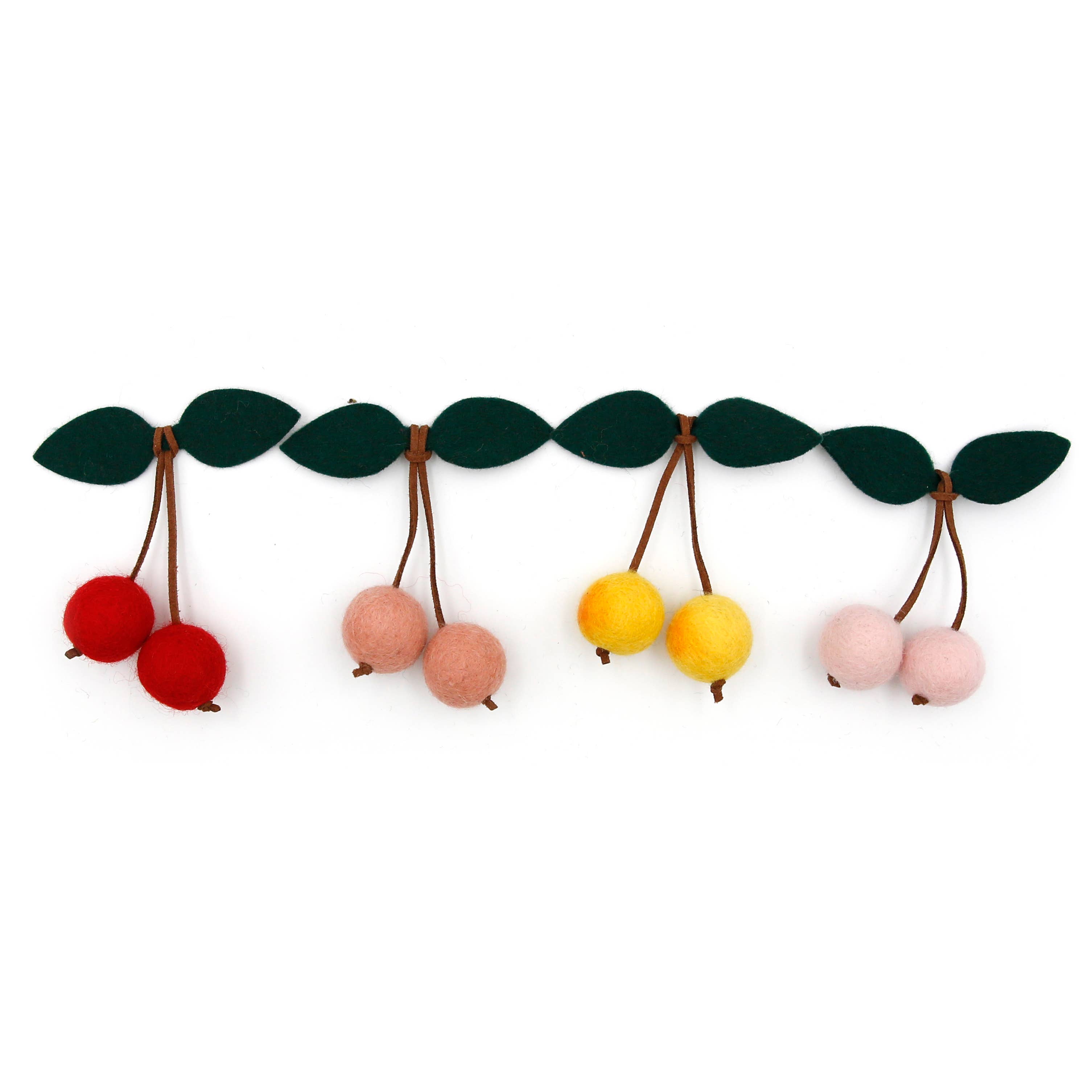 The Felt Pod - Wholesale Ornament - Felt Cherries | Felted Cherry | Felt Shape for Felt Garland 8
